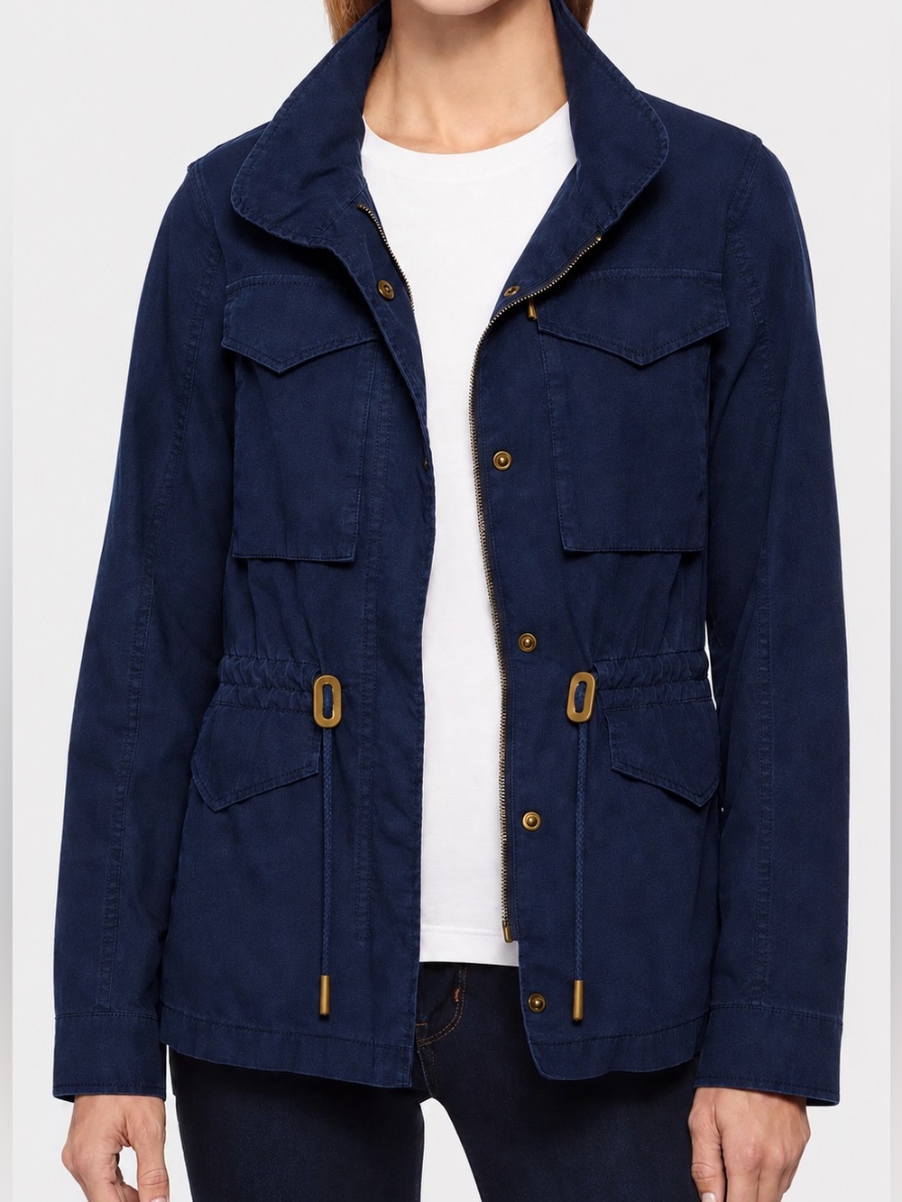 Levi’s Women’s Cotton Twill Navy Snap Front Utility Field Fall Jacket Size XS
